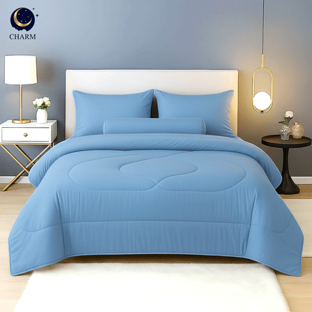 ชุดผ้าปูที่นอน 5 ฟุต 6 ชิ้น CHARM สี OCEAN BLUE คอลเลคชั่น CLASSIC_1